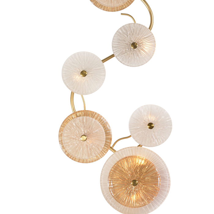 Светильник NewRgy W2895A/9 SPRAY PAINT BRASS+CLEAR+AMBER