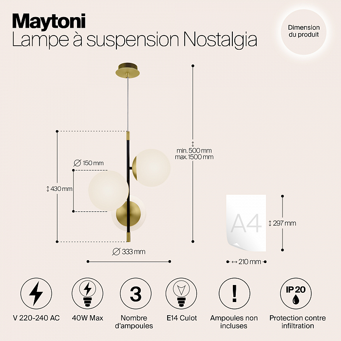Светильник Maytoni MOD048PL-03G