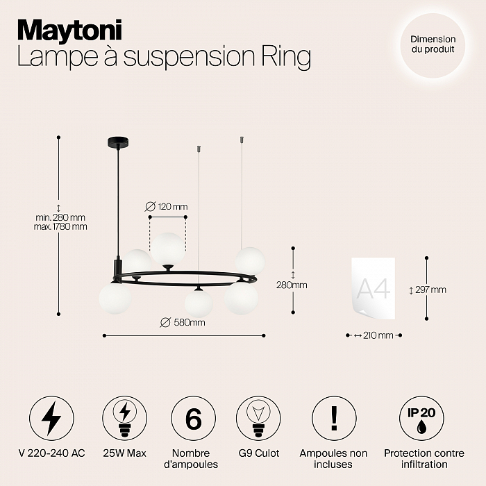 Светильник Maytoni MOD013PL-06B